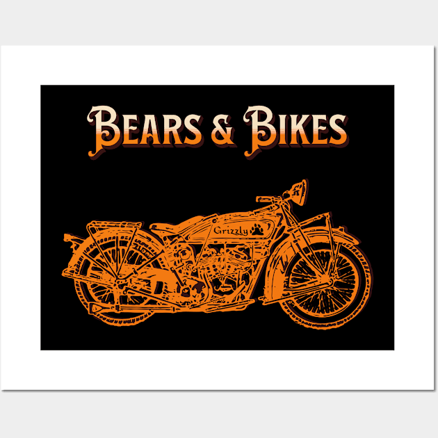 I Love Bears and Bikes Wall Art by Scar